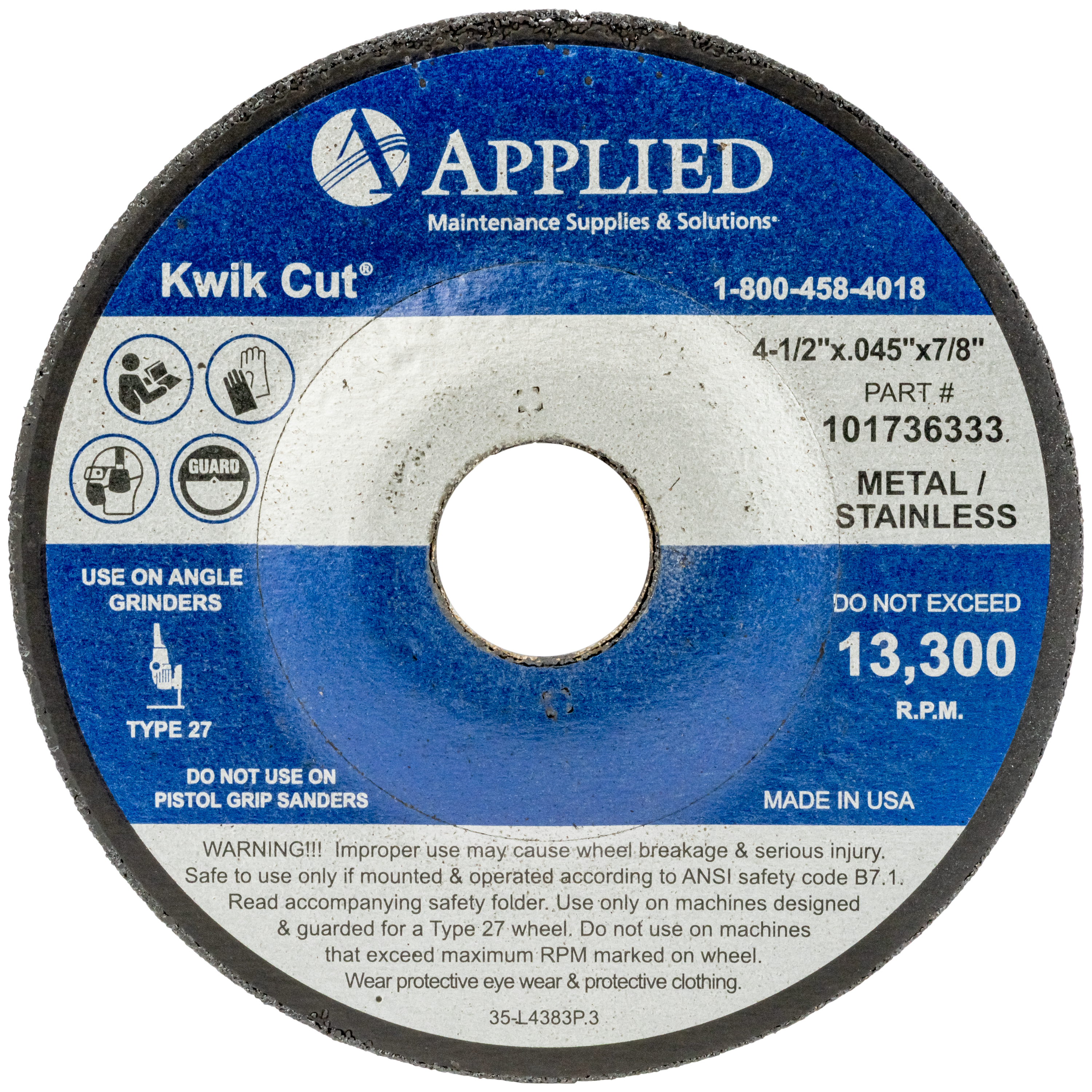 Kwik Cut&reg; Super Thin Depressed Center Cut-Off Wheels